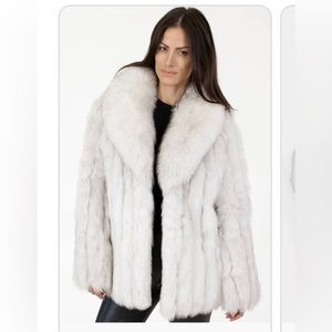 BLUE FOX Genuine natural blue fox FUR jacket